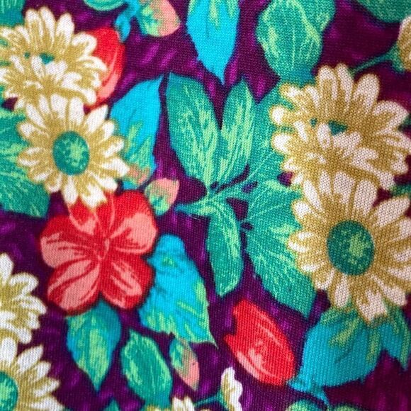 LuLaRoe Randy baseball style print and solid raglan sleeve top L - Picture 3 of 8